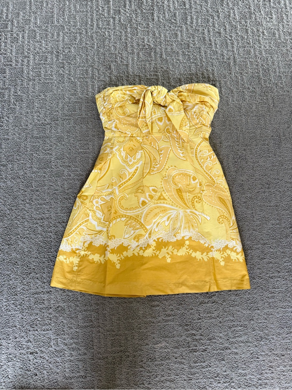 Vici Yellow Strapless Sundress with Bow Detail
